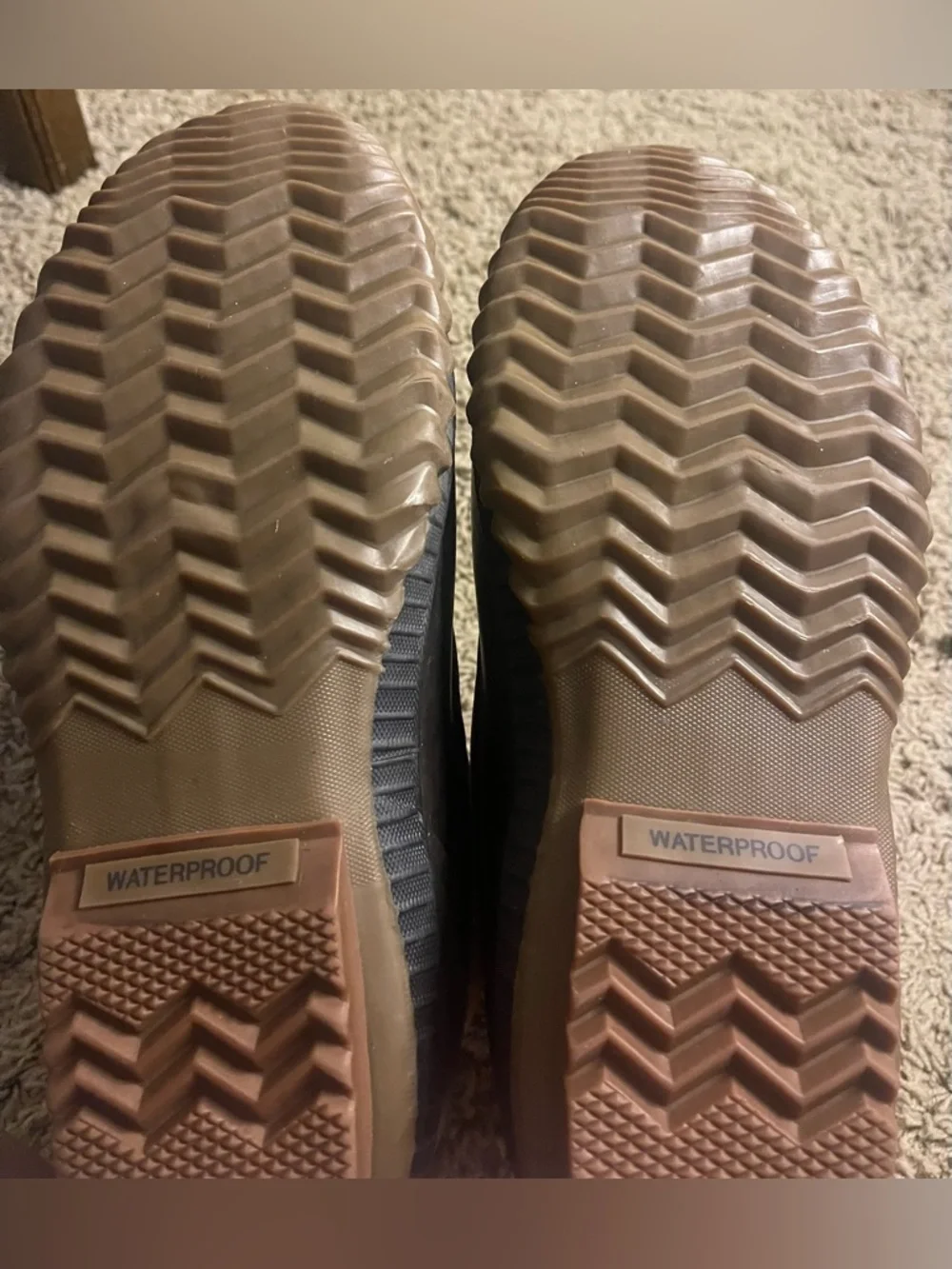 Sorel Cheyanne Tan & Black Waterproof Leather Winter Boot Mens Size 11.5 Warm